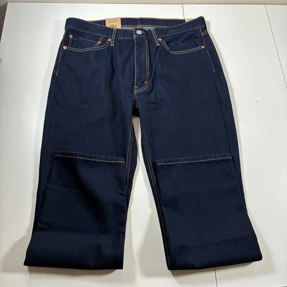 NEW Levi's 514 Straight Jeans 36x30 Dark Indigo Blue Denim USA Cowboy